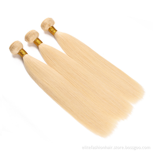 Wholesale double drawn 613 Blonde Bundles 100% Brazilian Straight Blonde Human Hair Bundles 613 Blonde Bundles Hair Weave